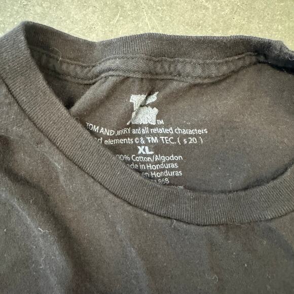 Vintage Y2k Tom And Jerry Wrap Around Black Graphic Tee Men's XL - Picture 3 of 5